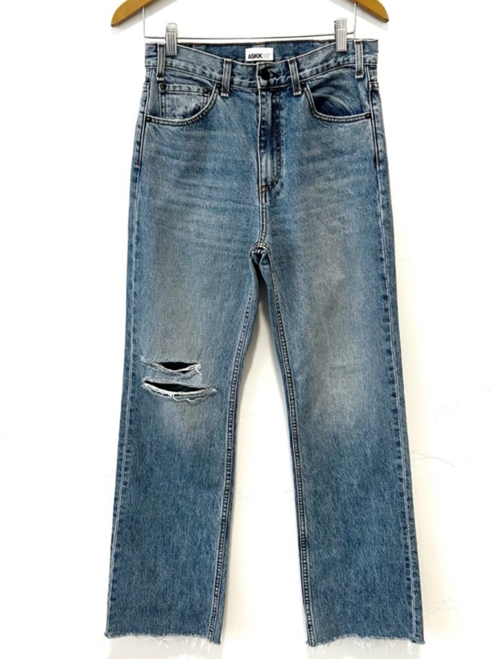 ASKK NY Relaxed Straight-Leg Distressed Jeans